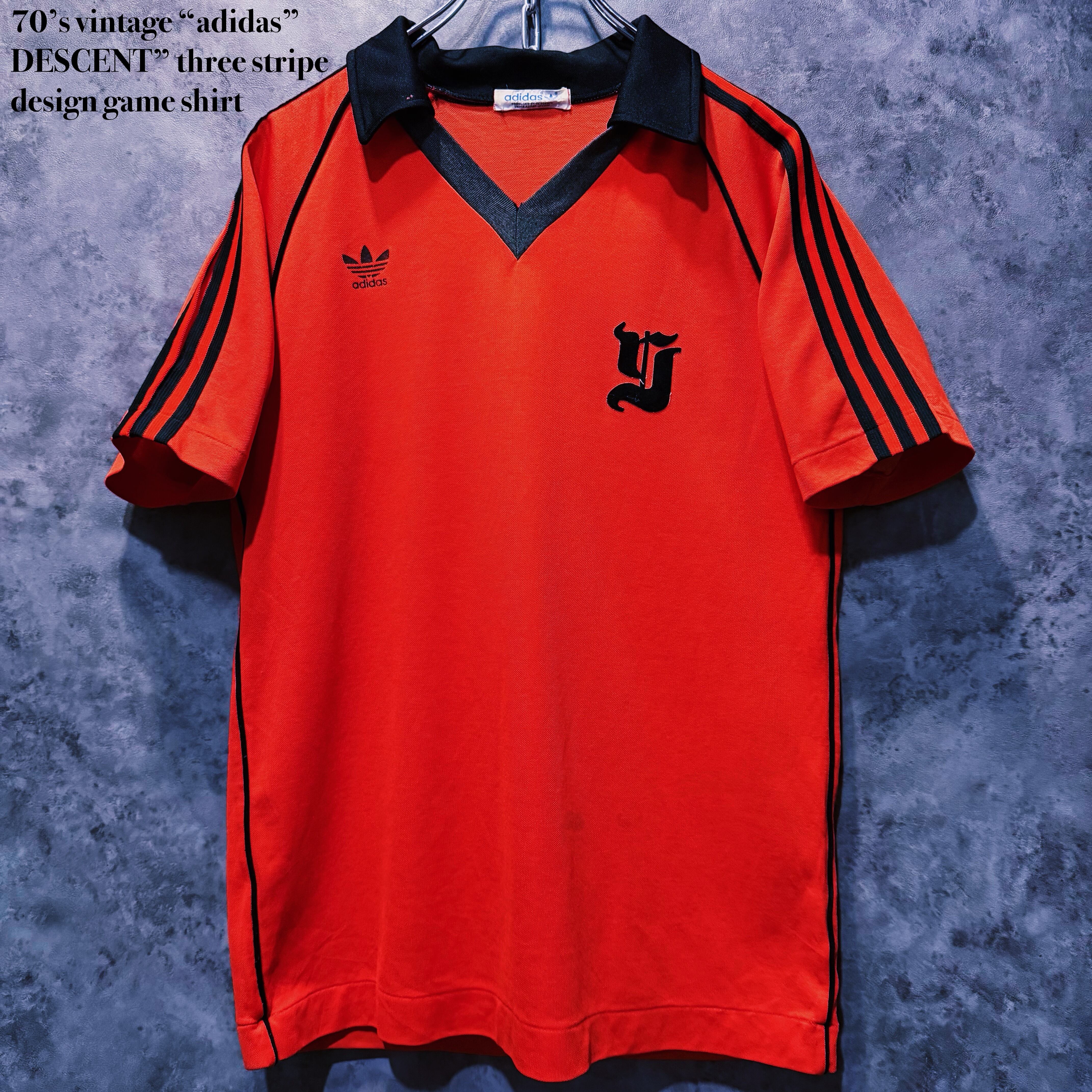 【doppio】70’s vintage “adidas”DESCENT” three stripe design game shirt