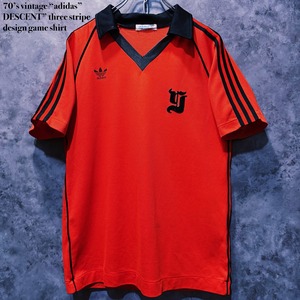 【doppio】70’s vintage “adidas”DESCENT” three stripe design game shirt