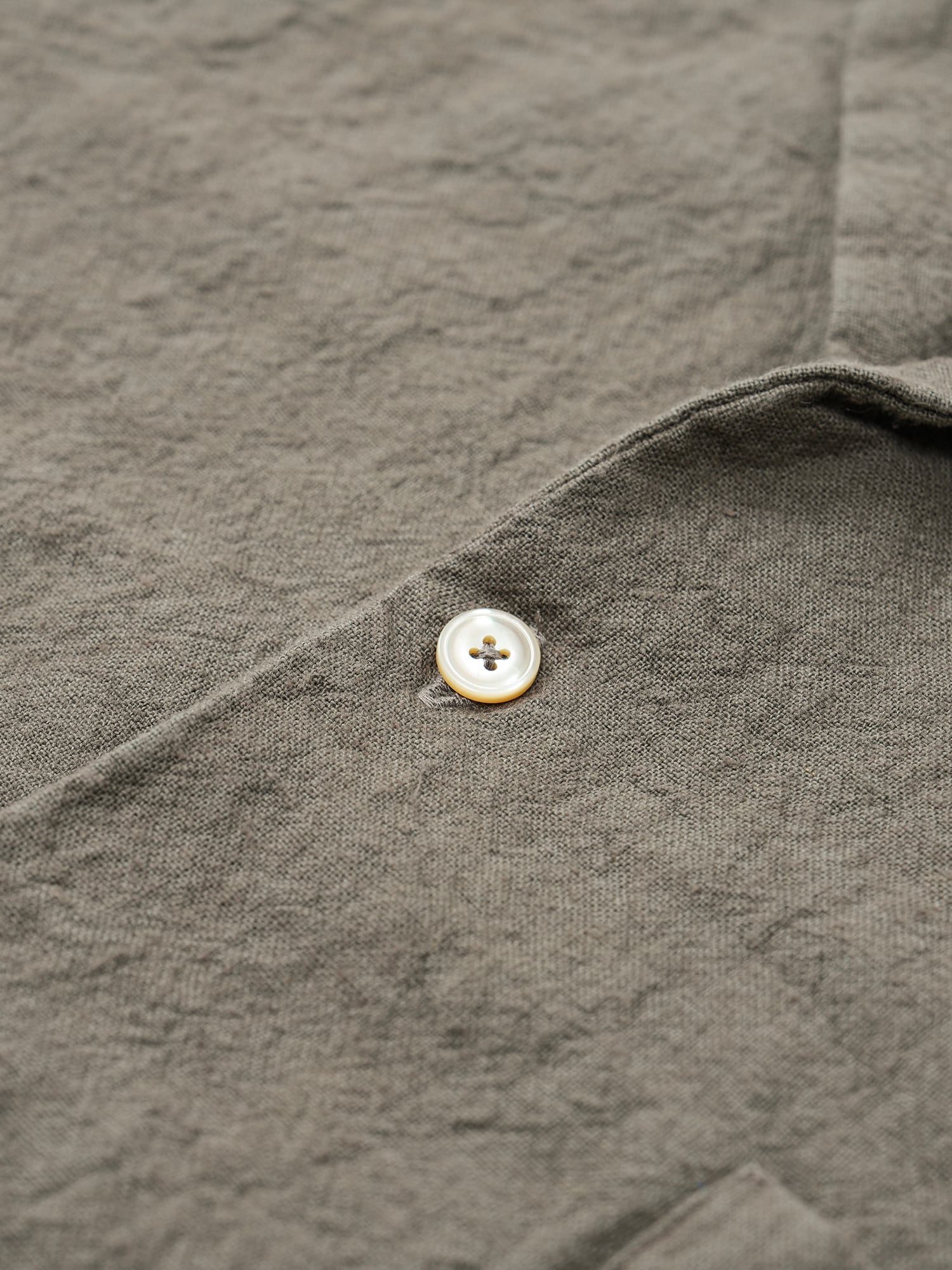 Hemp Short Sleeve Open Collar Shirt (brown) | OVY