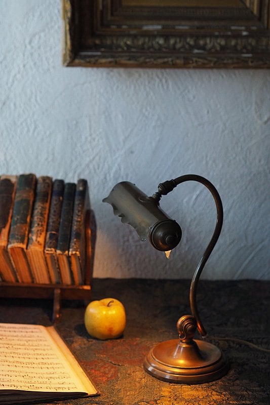 暖かな光 真鍮スタンドランプ-antique brass table lamp