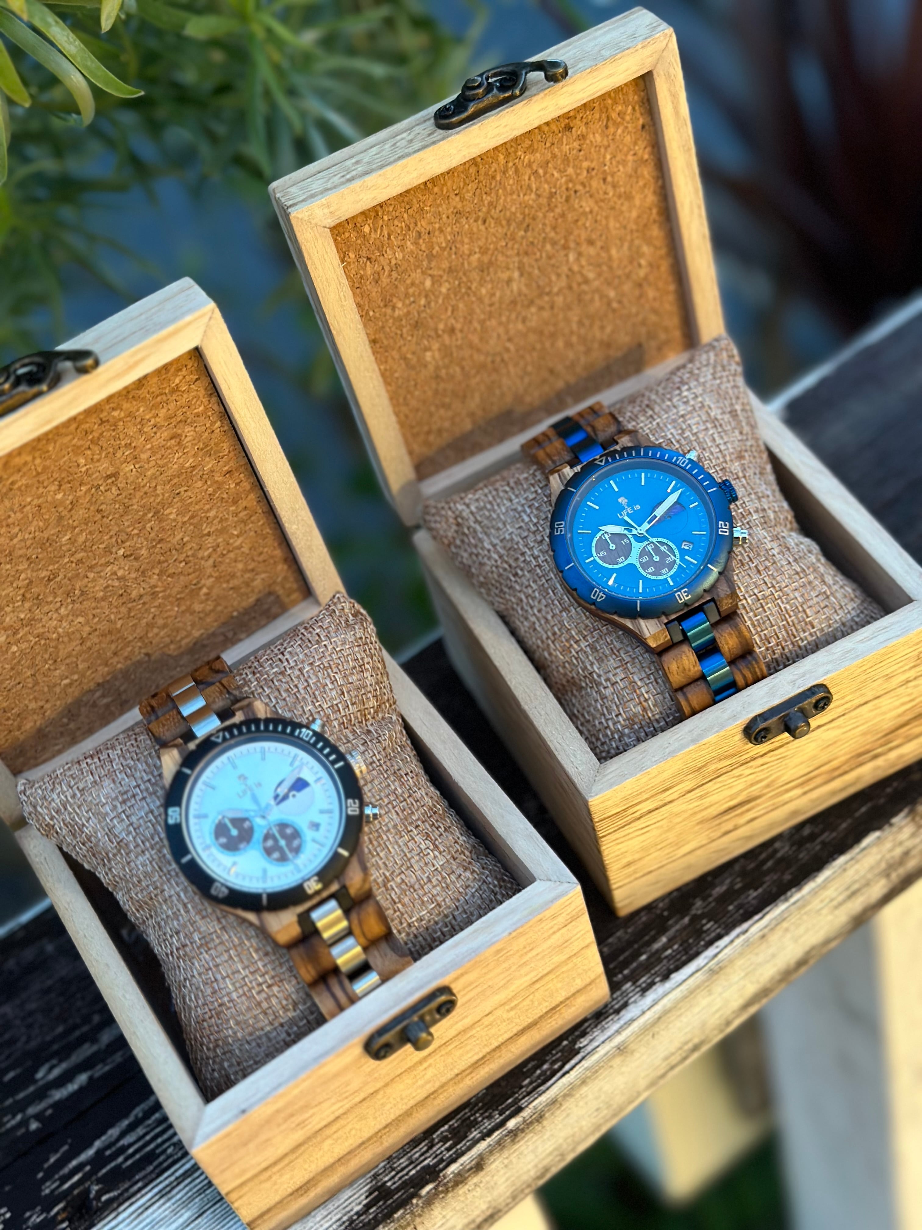 LIFE is 7th anniversary 木製時計 chronograph ￥29,800