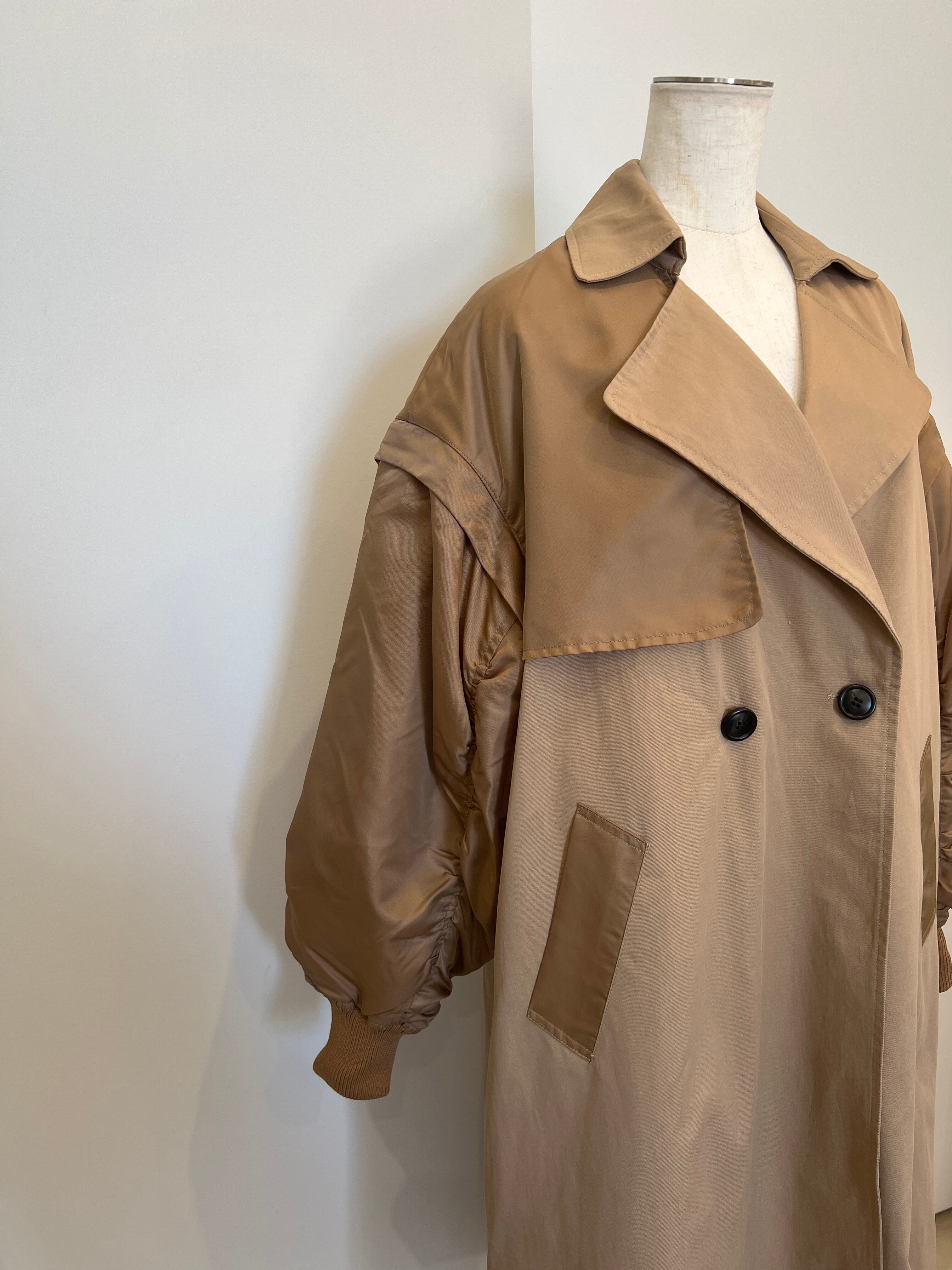 【SELECT】MA-1スリーブビッグカラーロングコート 24-0187