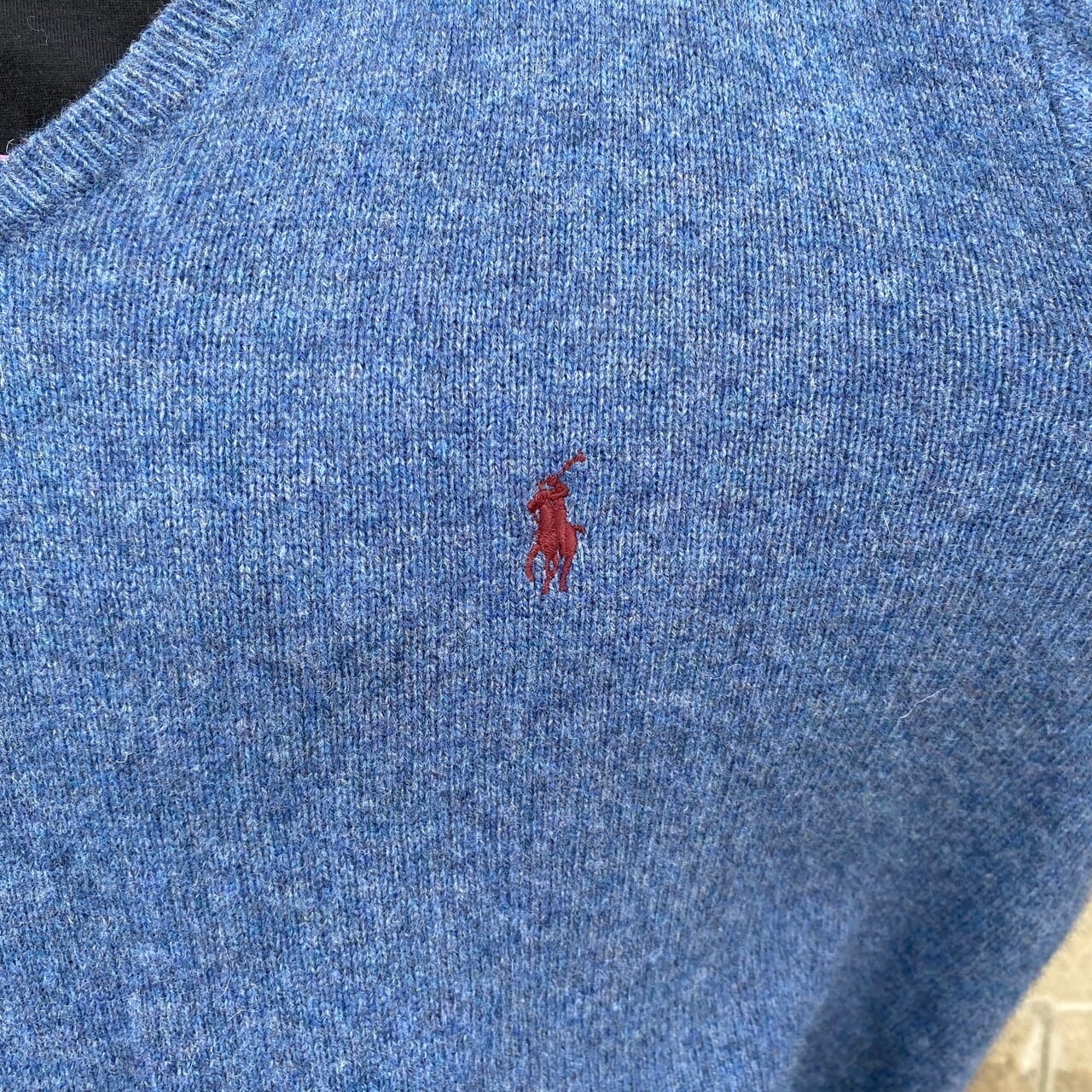 ポロバイラルフローレン ラムウール100% ニットポロシャツ セーター グリーン 古着 ラルフローレン Ralph Lauren POLO by ポロニットセーター メンズ