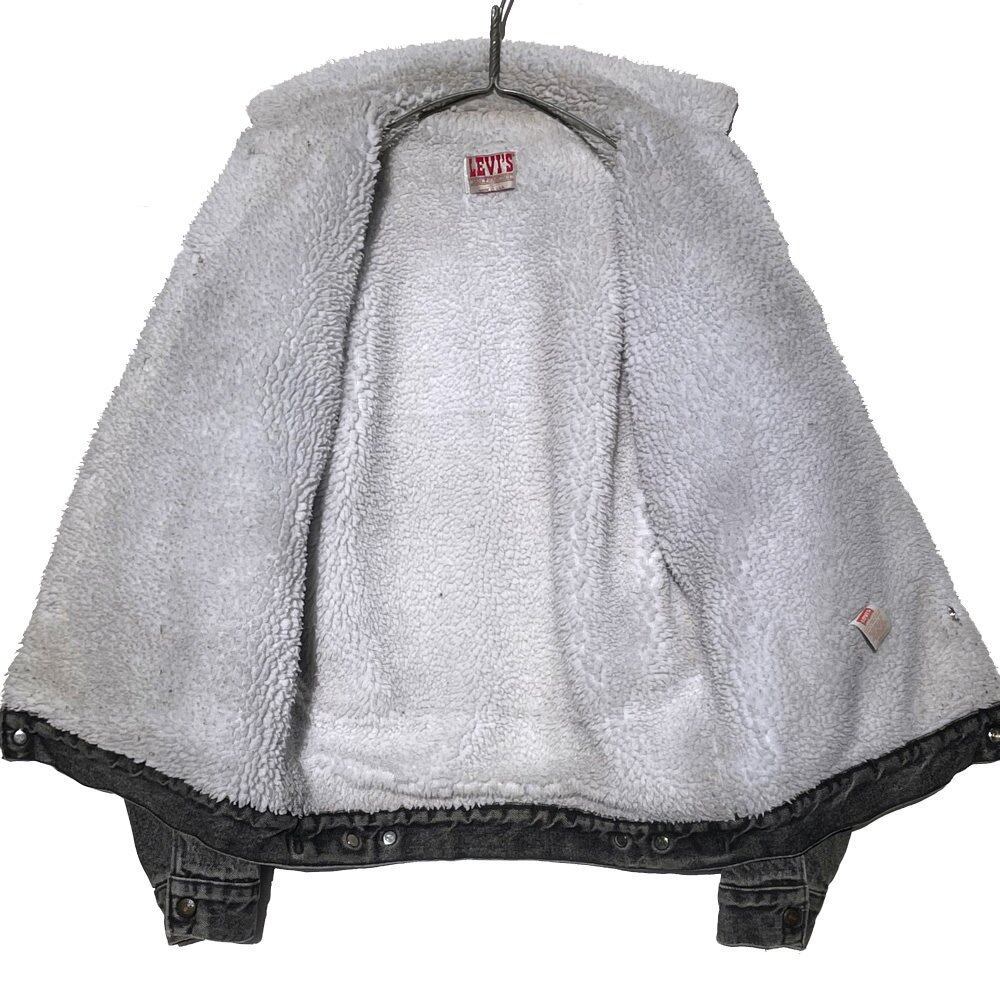 Levis [Levis 70609-4858 Made In USA] Boa Lined Black Denim Jacket