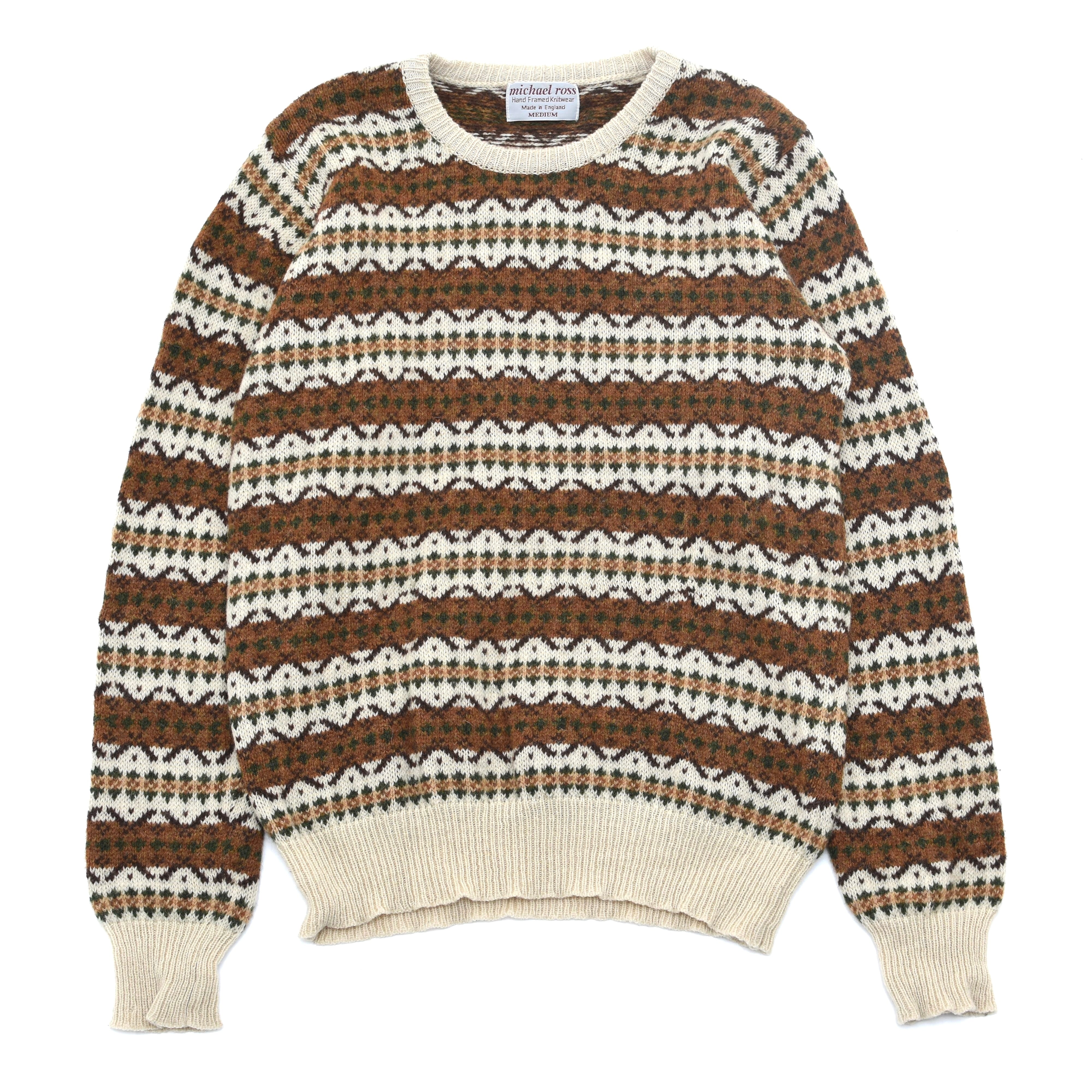 Made in ENGLAND michael ross fair isle knit | 古着屋 grin days ...