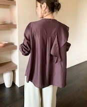 リヨセル ドレープネックブラウス