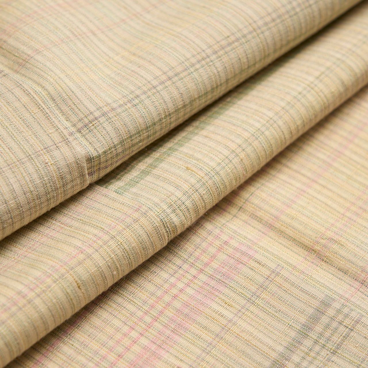 変り格子模様 紅花紬 袷着物【中古】 | かわの屋