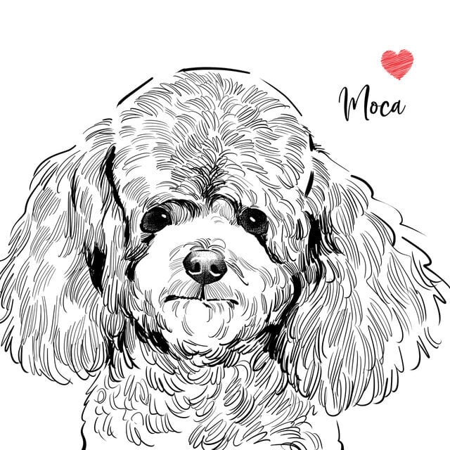 うちの子イラスト（データ納品） うちの子 モノクロアート データ納品 | ペットイラスト うちの子グッズ