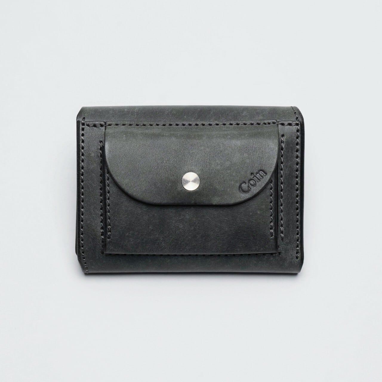 Iru×IKENOHATA GINKAWATEN 財布 Black コンパクト Iru×IKENOHATA GINKAWATEN】PUEBLO LEATHER COMPACT WALLET