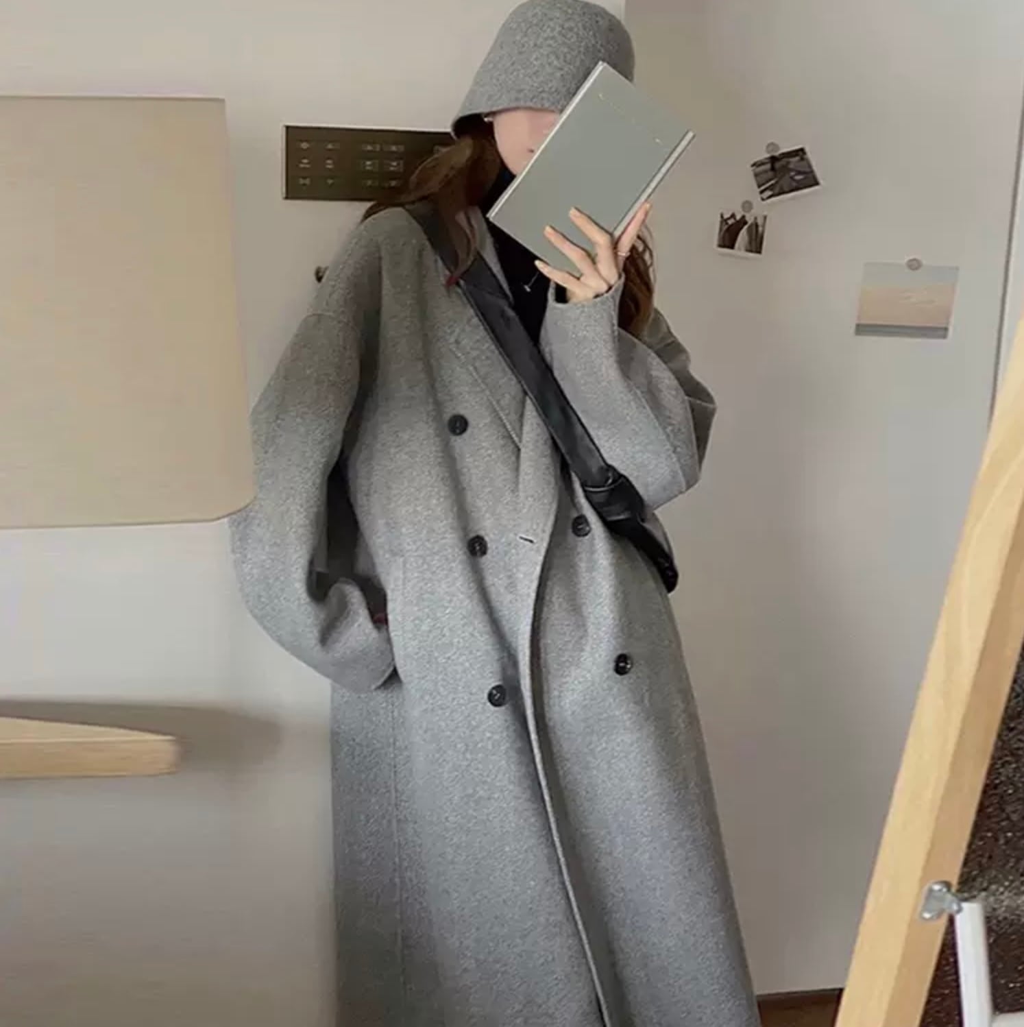 イチオシ 定番コート チェスターコート ロングコート ゆったり 着映え ドロップショルダー ラテカラー カジュアル 大人女子 メンズっぽ レトロ Lamitte Deco トレンド 韓国ファッション ショップ Base店