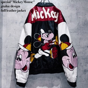special"Mickey Mouse"grahic design full leather jacket