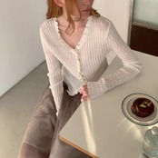 Ajusté Frill Knit Cardigan F0620