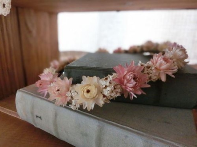 アンティークピンク花かんむり【花冠】