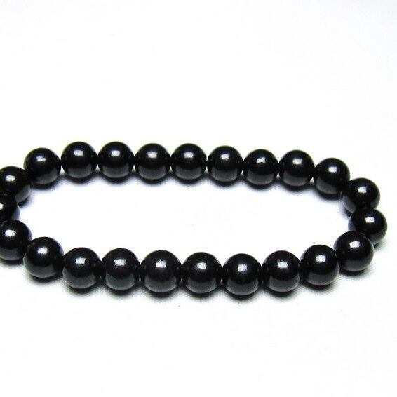 シュンガイト ブレスレット 8mm 一点物 メール便可 111-49696