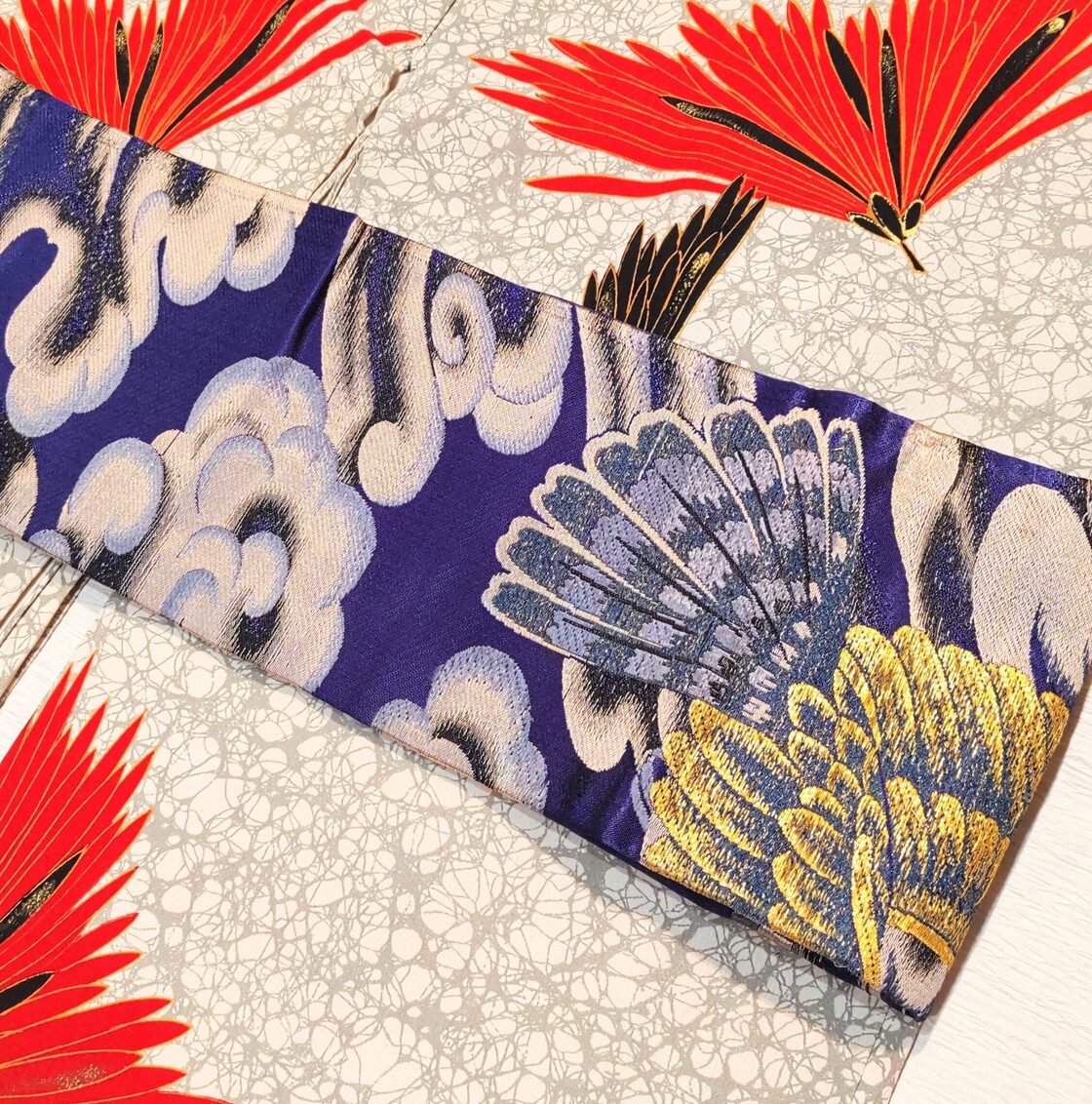 アンティークの鳥柄の名古屋帯 | PAY ID