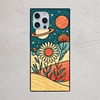 受注生産 iPhoneケース 花と惑星のスペースガーデン｜宇宙植物柄 RFSP015A