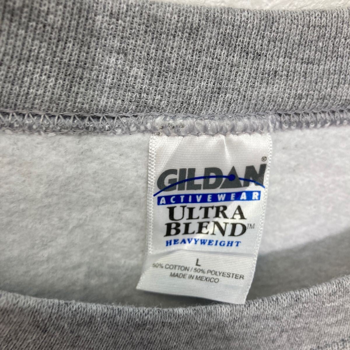 GILDAN プリント スウェット トレーナー ギルダン L グレー プル