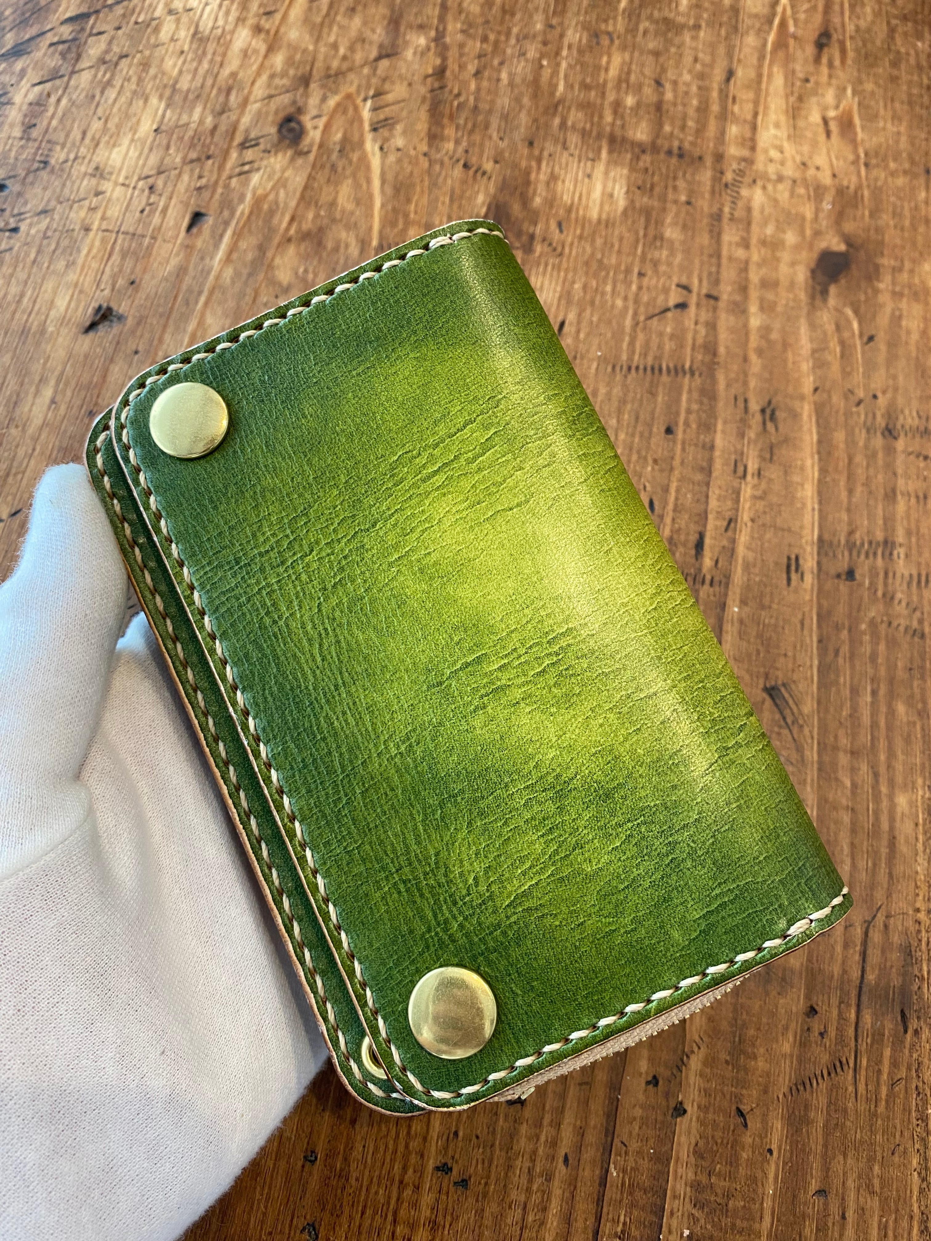 トラッカーウォレット ショート グリーン 緑 財布 | ashitae