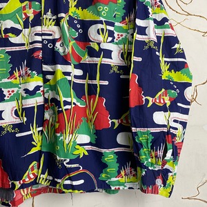 vintage 1960’s TULANE cotton hawaiian shirt “under the sea”
