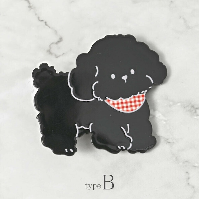 ヘアクリップ　プードル黒