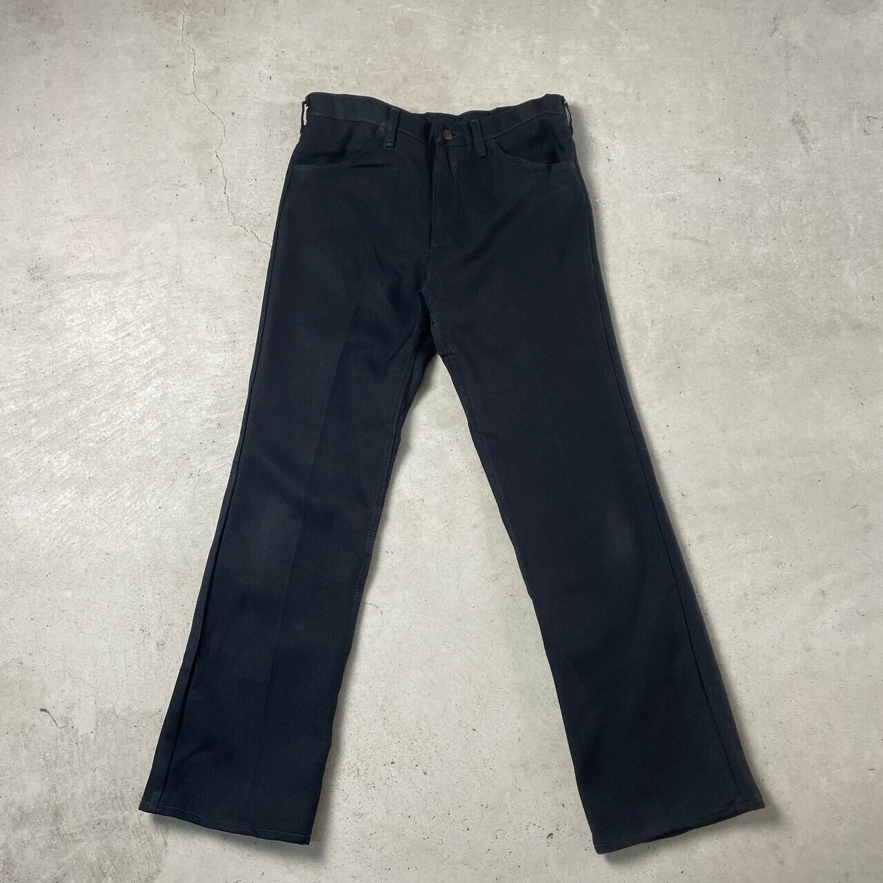 70年代 USA製 Wrangler ラングラー スラックスパンツ ランチャードレスパンツ W34 古着 70s 42TALON ヴィンテージ  VINTAGE フレアパンツ ブラック 黒色【スラックス,スタプレ】/ブラック | cave 古着屋【公式】古着通販サイト