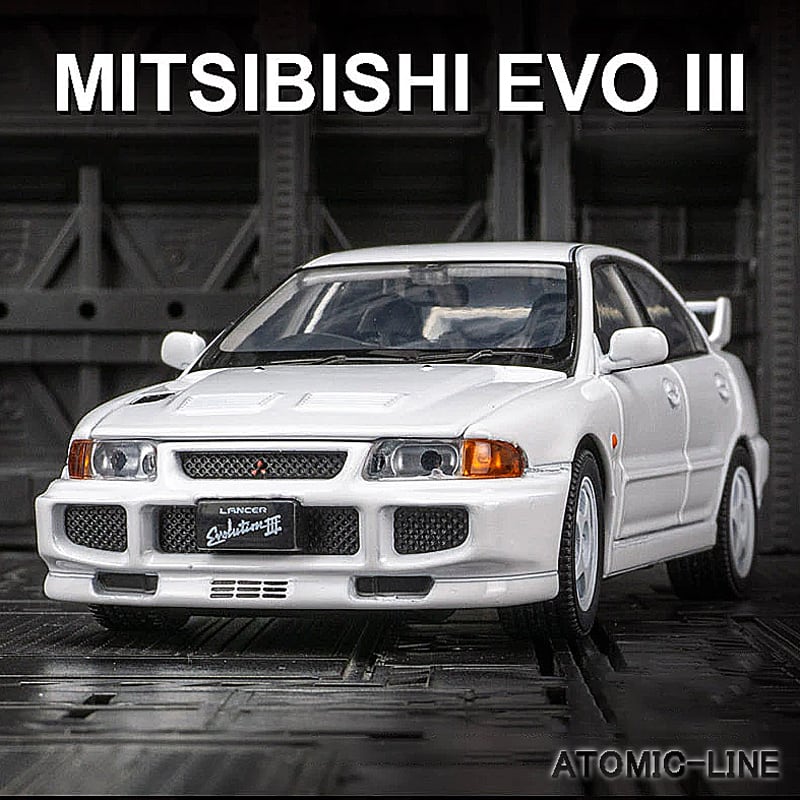 ミニカー Mitsubishi Lancer Evolution III & Toyota 三菱 LANCER Evolution 3 III ミニカー 1/32 全4色 ライト点灯