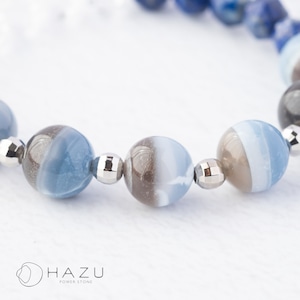 心穏やかに幸せを引き寄せる［バイカラーブルーオパール／ラピスラズリ／水晶］