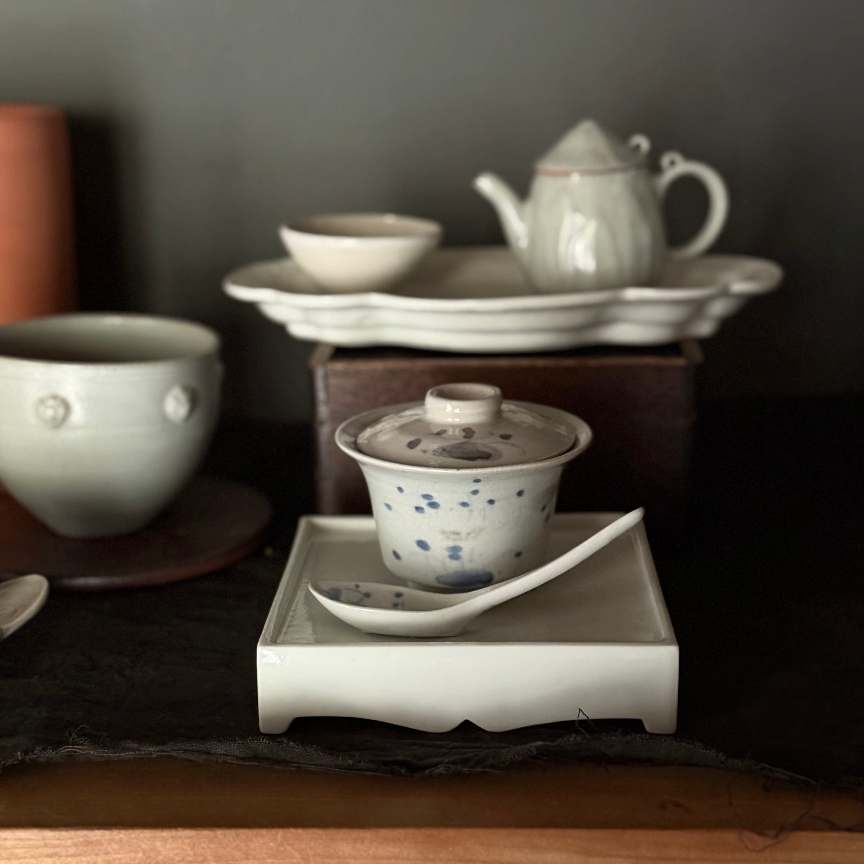 豊増一雄 染付散蓮華(小) | gallery 一白