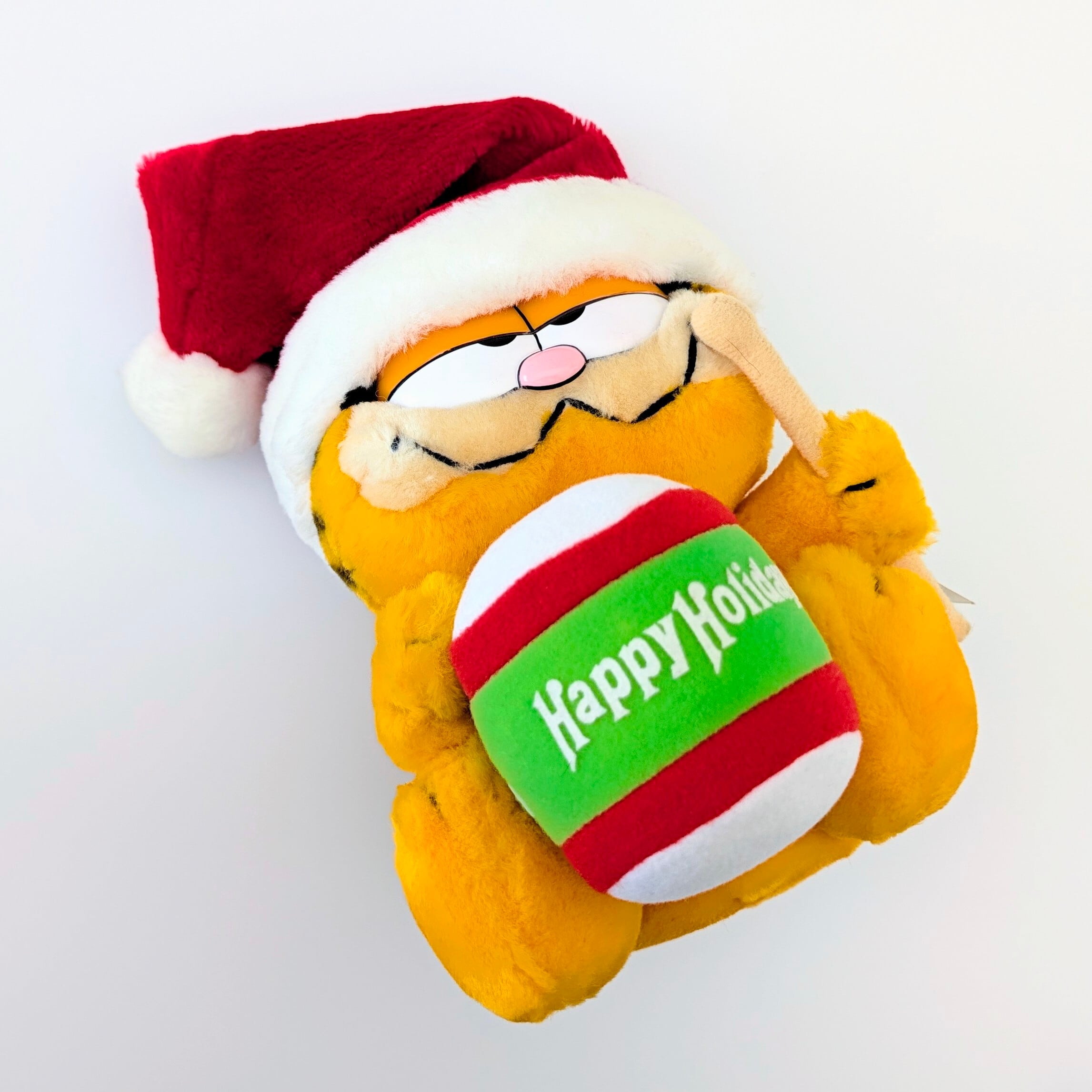 ☆ VINTAGE 1988 ☆【 Garfield ( ガーフィールド ) 】『 Garfield HAPPY HOLIDAYS DRUMMER ガーフィールド ハッピーホリデー ドラマー』ガーフィールド10周年記念限定 / ぬいぐるみ / プラッシュ / plush / 1980年代年製 〚アメリカン雑貨 アメトイ〛