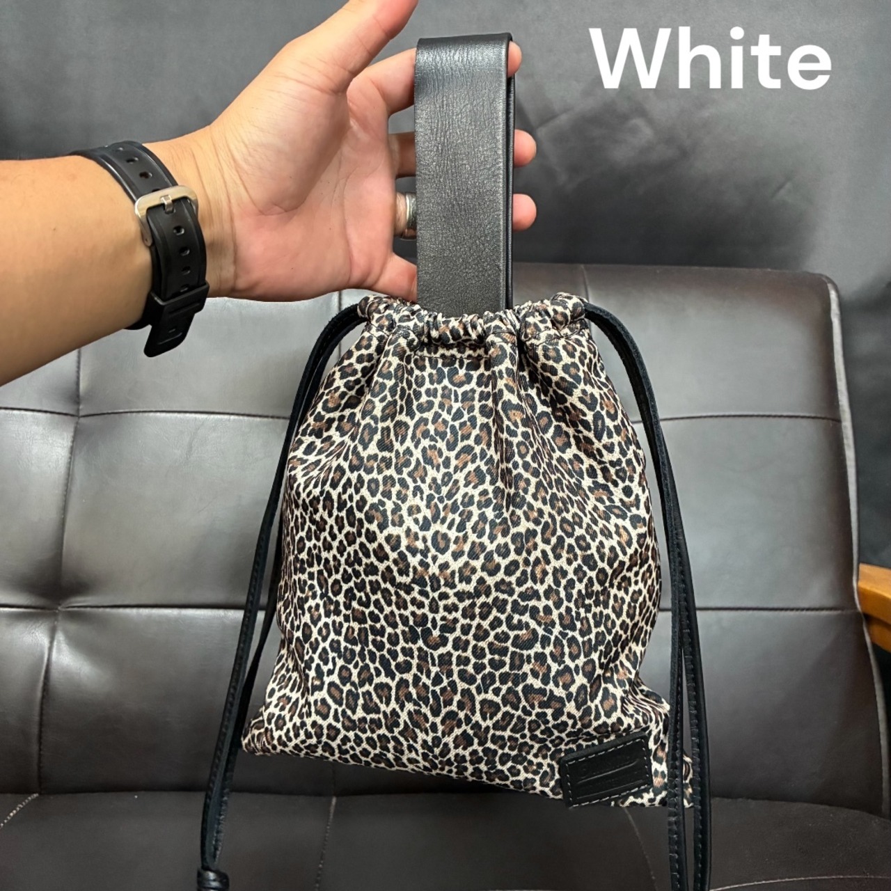 leopard draw bag | OLDSTITCH