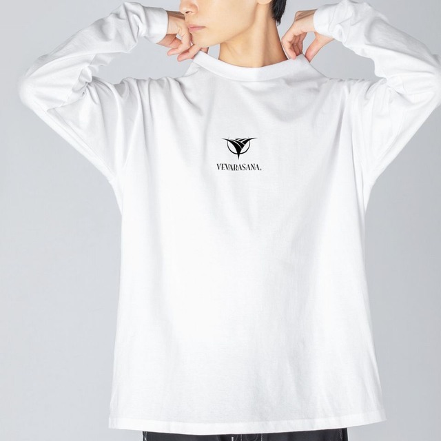 VEVARASANA®︎ビッグ シルエット ロング  Tシャツ WHITE 長袖 レディース メンズ ゆったり ロンT 楽ちん プリント ブランド かっこいい おしゃれ かわいい カジュアル 白 ホワイト M L ユニセックス