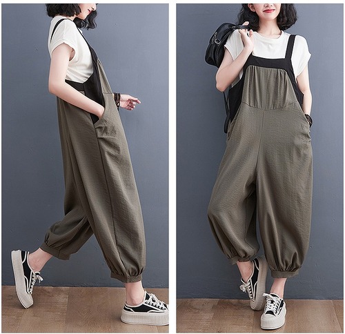 【春夏新作】ファッション/人気ツナギ♪グリーン/ブラック2色展開◆#serfm-260917