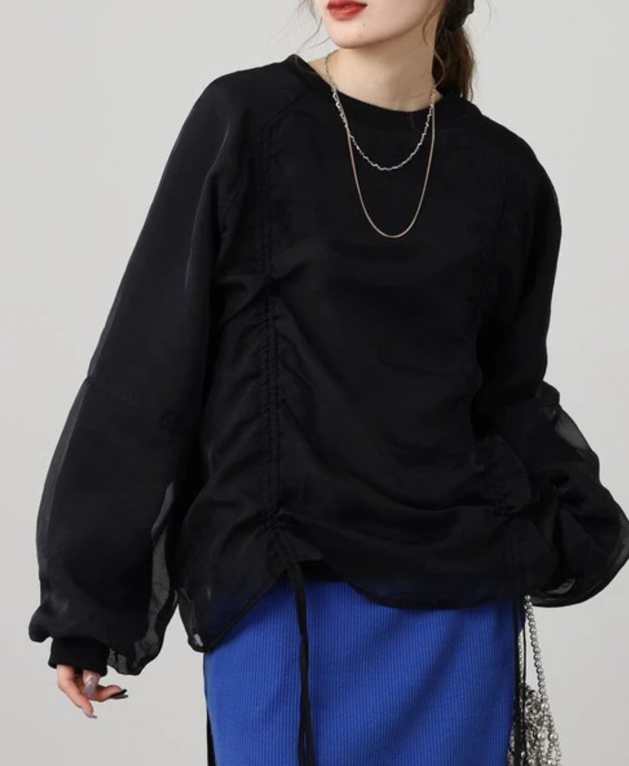 ナンバーミーTOKYO"ORGANDY DOCKING TOPS"BLACK