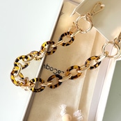 【 Cassy Marron キャシーマロン】40cm ラコックフランセーズ スマホストラップ ネックレス La Coque Francaise Chaine Courte Cassy Marron 40 cm