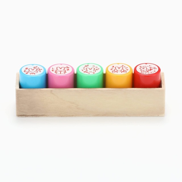 スタンプ工房 愛 先生スタンプ 評価印セット 5個入 ES-07 うさぎ 丸型