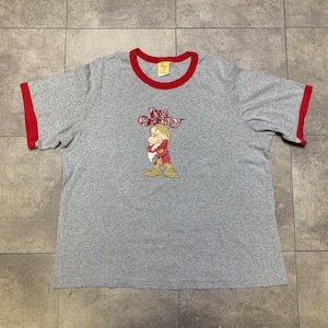 Disney ディズニー 白雪姫 キャラクタープリント 七人の小人 リンガーTシャツ サイズ 1X 画像参照