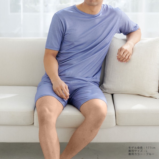 コンフォートクール ショートスリーブ ハーフパンツ 上下セット メンズ 接触冷感×高通気 着るだけで整う夏の快眠ウェア