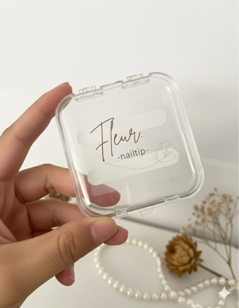 Fleur.オリジナルロゴ入り ネイルチップ収納ケース|クリアケース ギフトにもおすすめ#ncs001