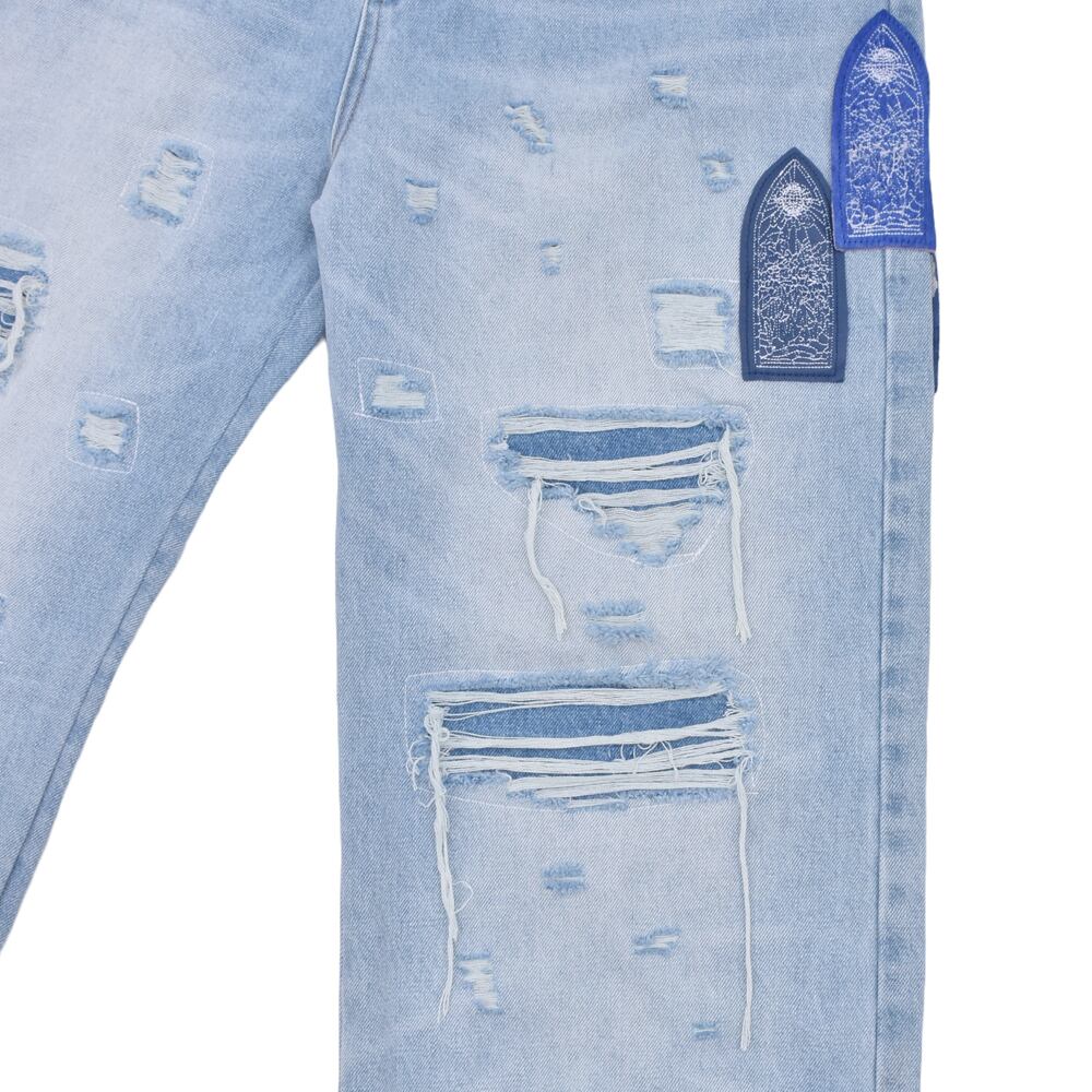 WHO DECIDES WAR】SIDE PATCH RELAXATION DENIM | AYIN