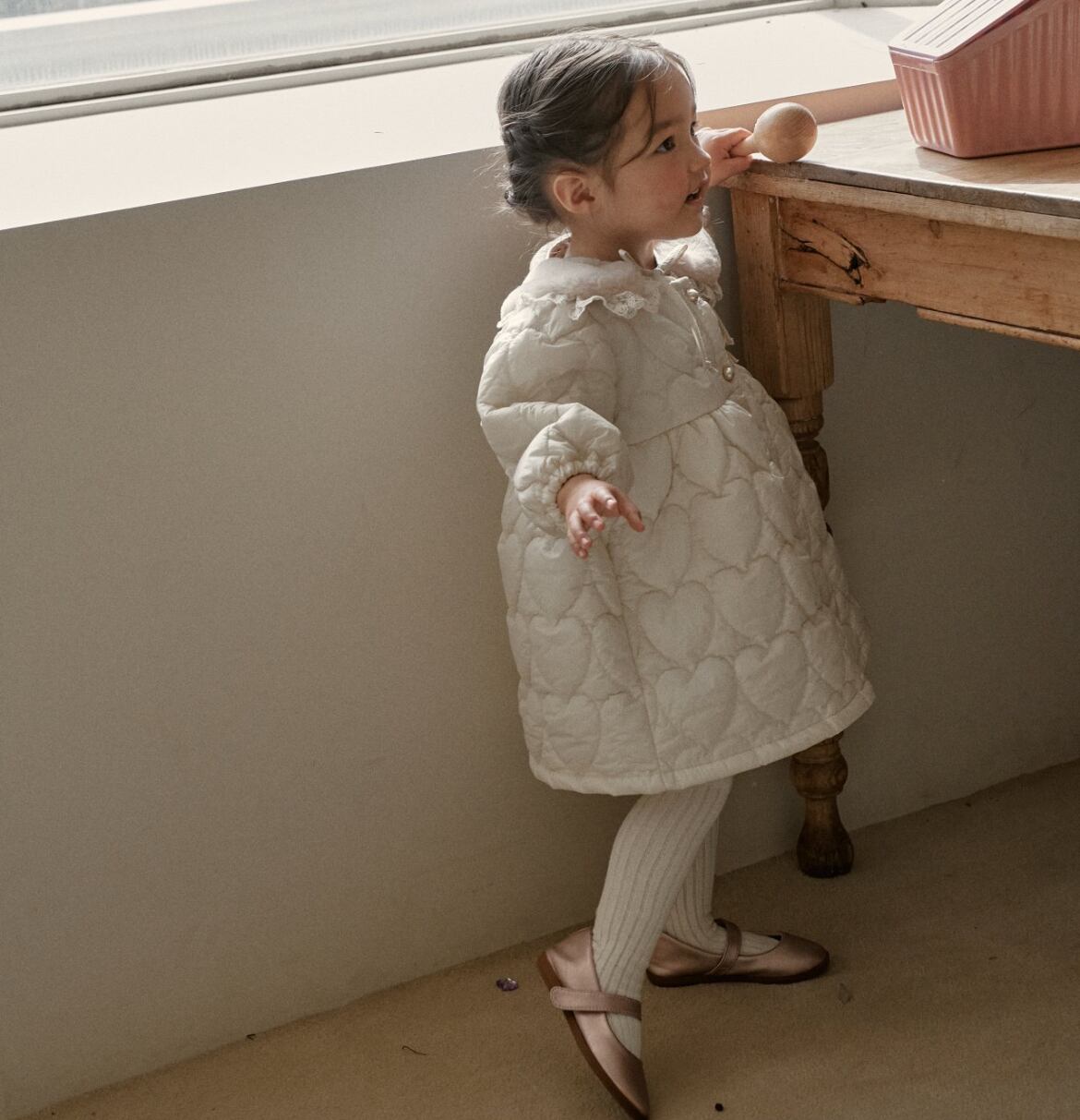 【ご予約】hi bye bebe 24aw / Pure heart quilting dress