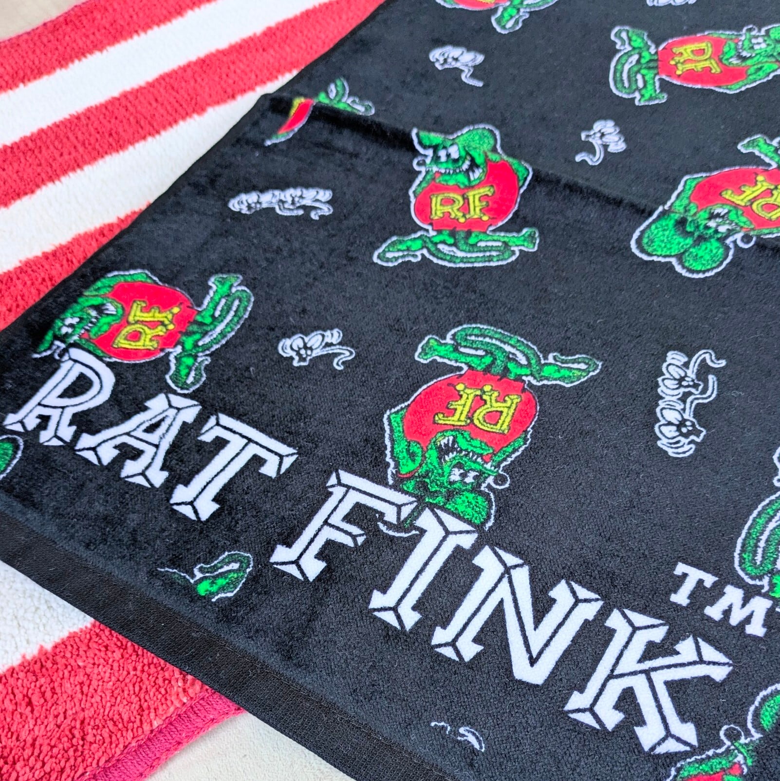 【 RATFINK ( ラットフィンク ) 】 FACE TOWEL / フェイスタオル 〚アメリカン雑貨 アメトイ〛