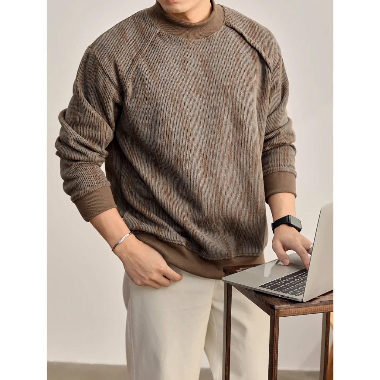 クルーネック ドロップショルダーニット af0461