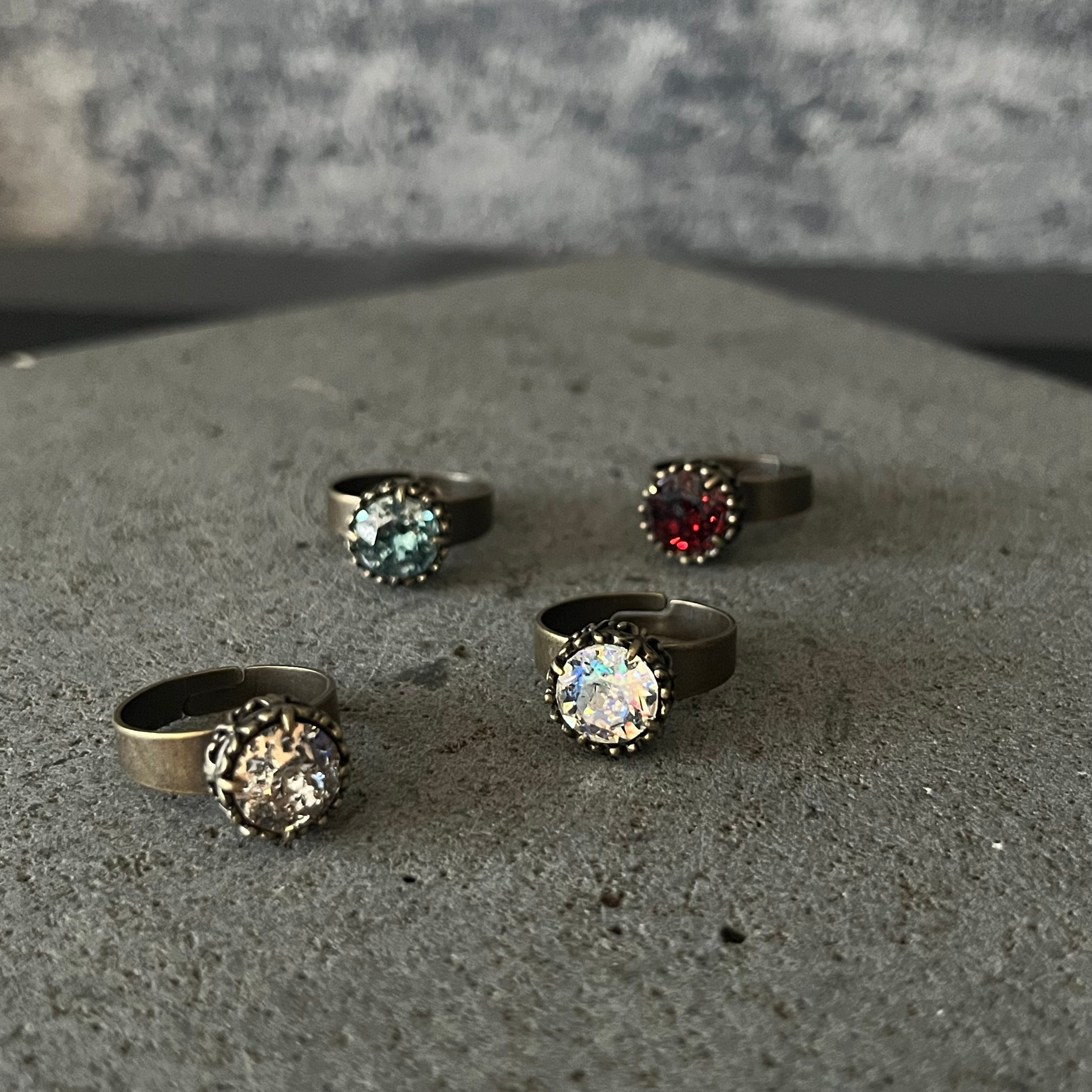 Crystal glass ring【patina】
