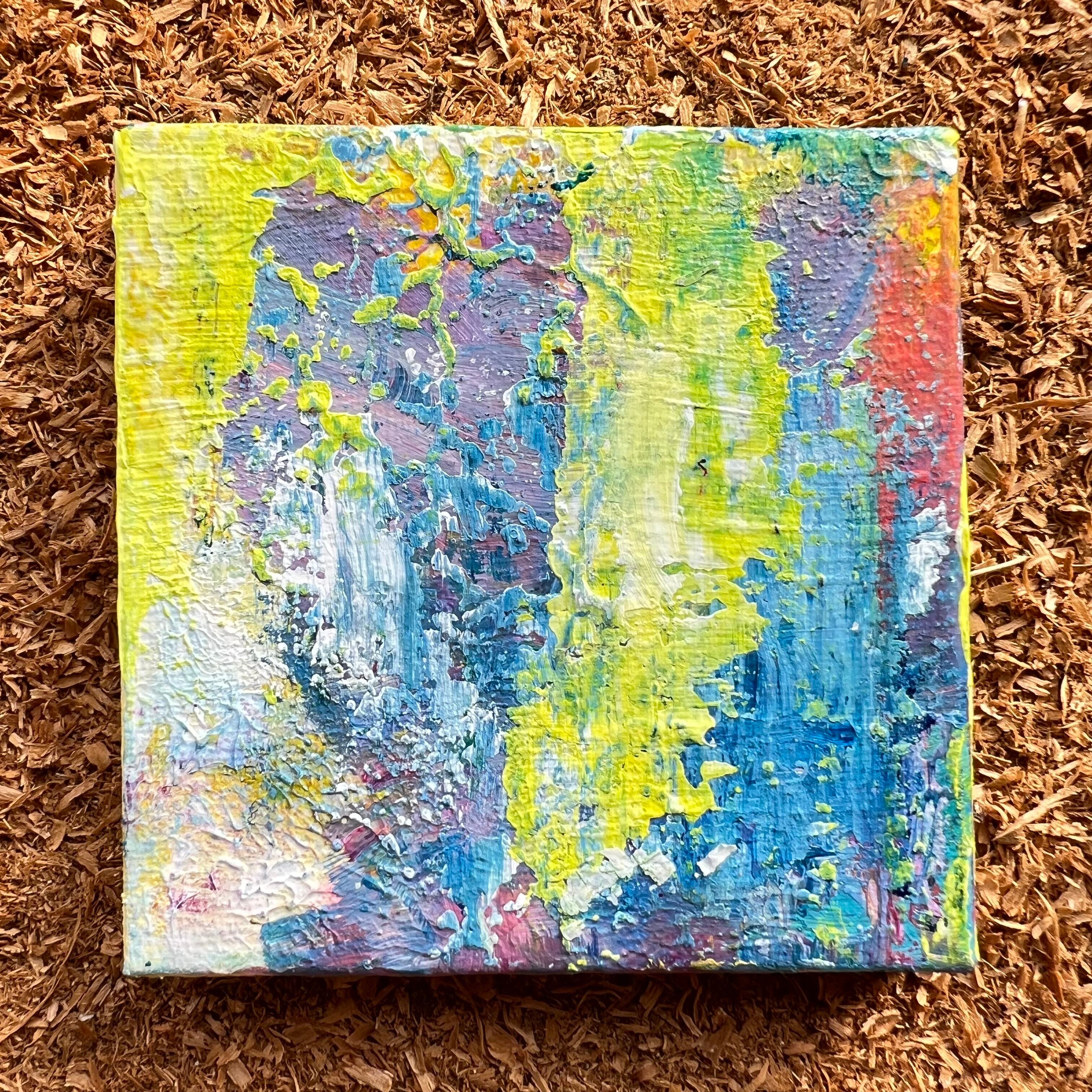 014_モダンアート 抽象画 キャンバス(180 mm✖️180 mm)_R04 | そん