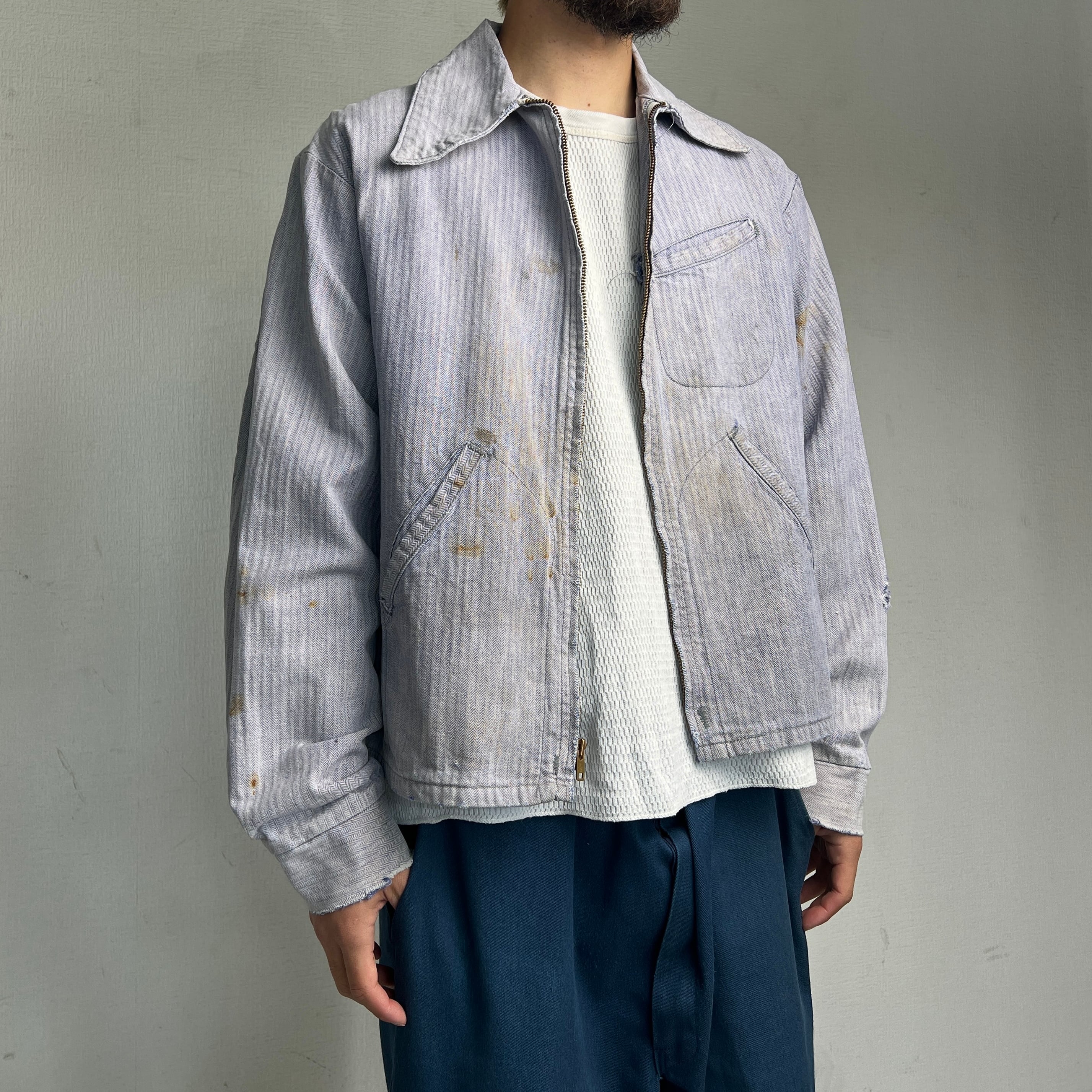 1970's HBT WORK JACKET BORO FADED 70年代 ヘリンボーンツイル ワーク
