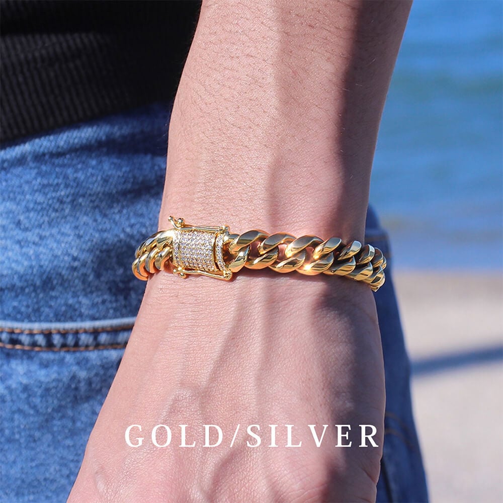 10mm -LUX JEWEL- 316L Kihei Chain Bracelet MB2-7 | MALIARE