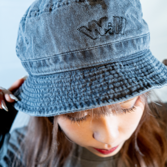 WillxWill double line Bucket Hat pigment dyed charcoal