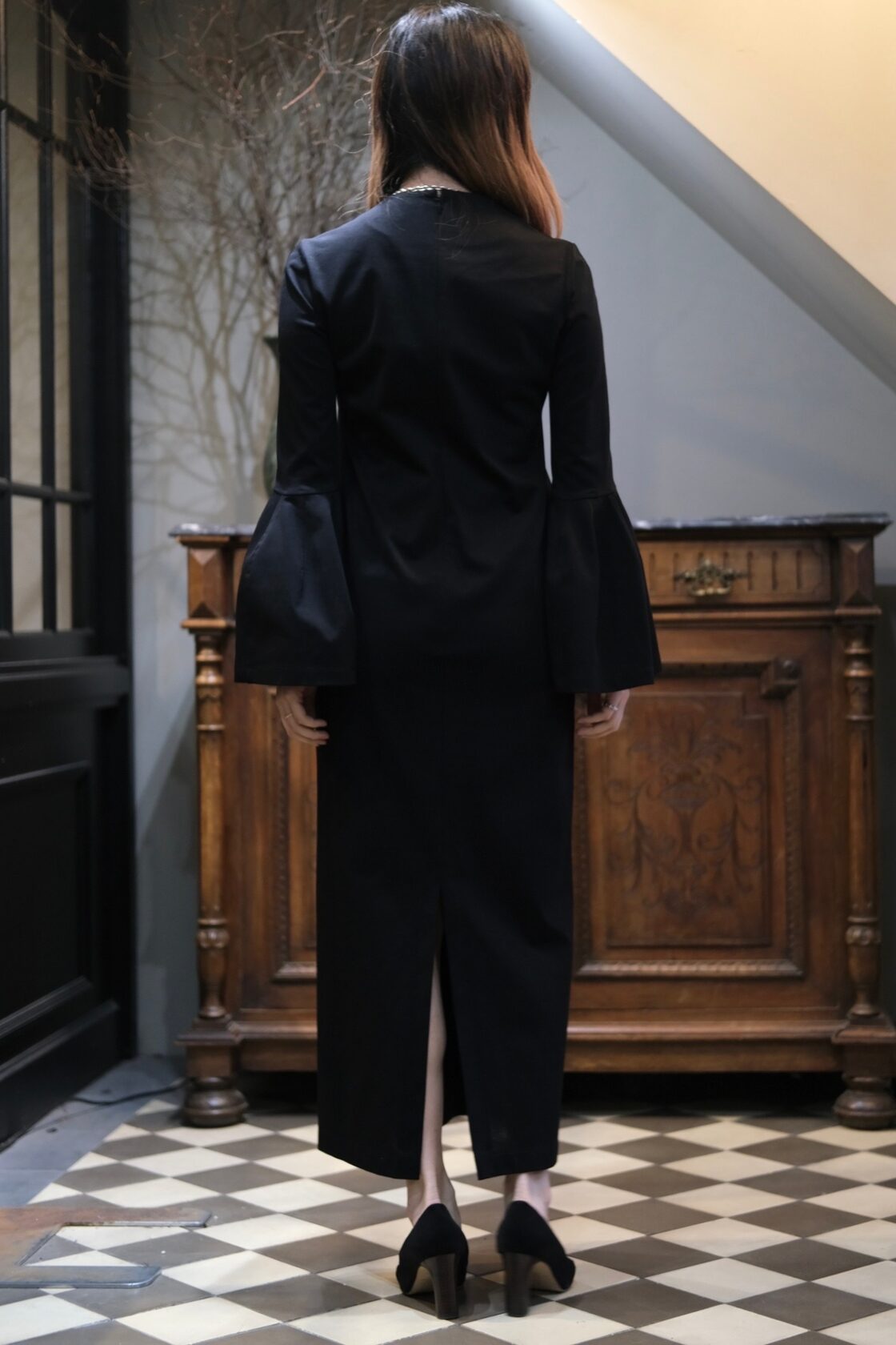 Mame Kurogouchi】Volume Sleeve Cotton Jersey Dress | PAY ID