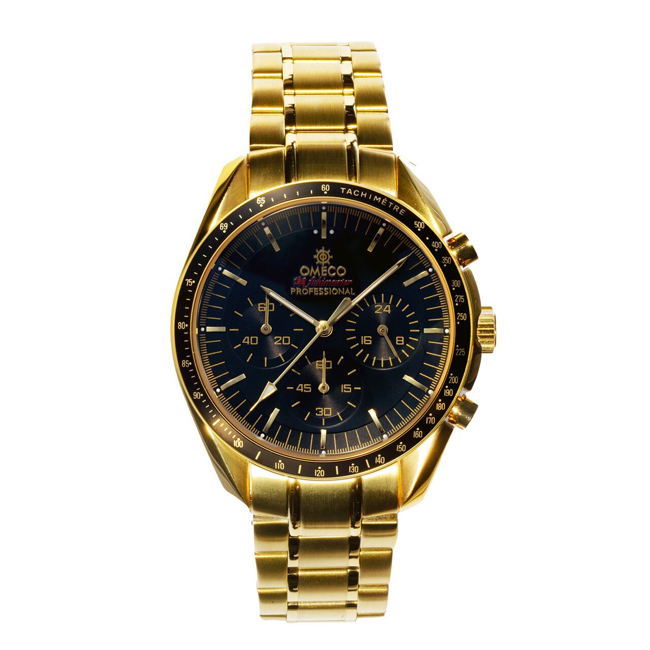 【OMECO】CHRONOGRAPH WATCH GOLD KIWAMI ゴールド メンズ腕時計 男性用時計 日本製ムーブメント