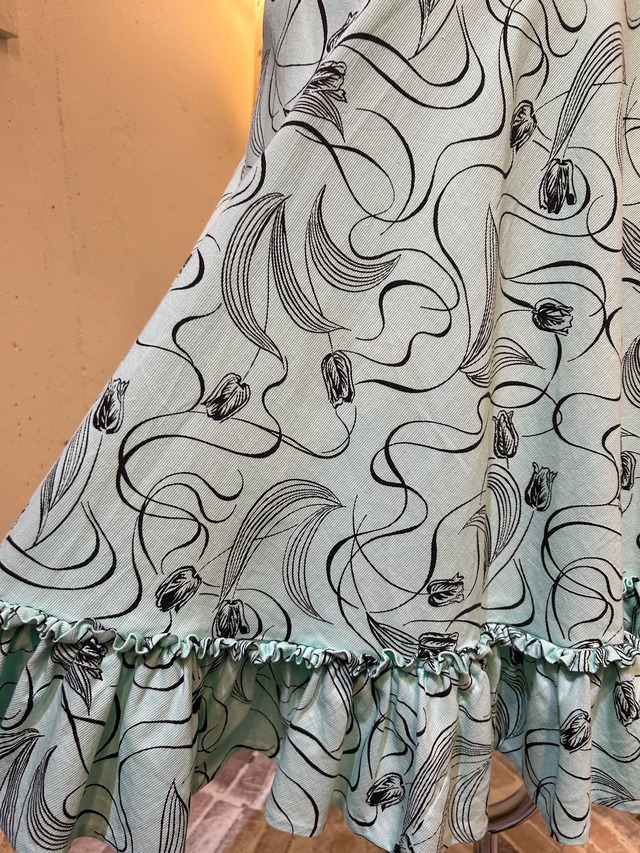 40's mint green tulip skirt